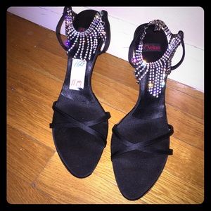Melian Rhinestone Fringe Formal Sandals. Sz 11
